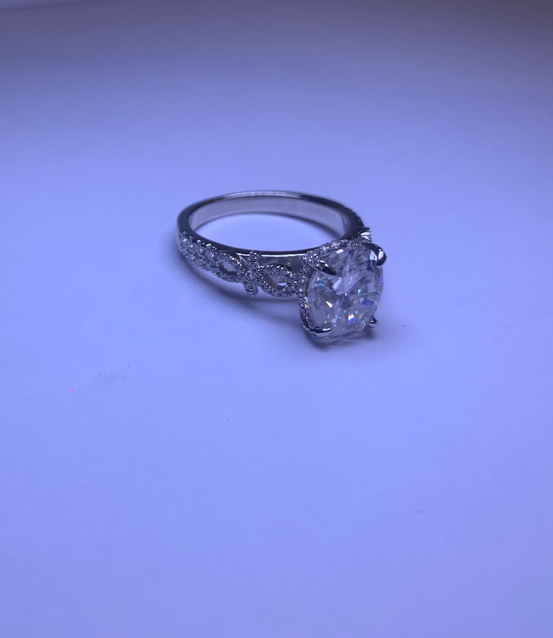 Signature Oval Cut Moissanite Engagement Ring in 925 Sterling Silver