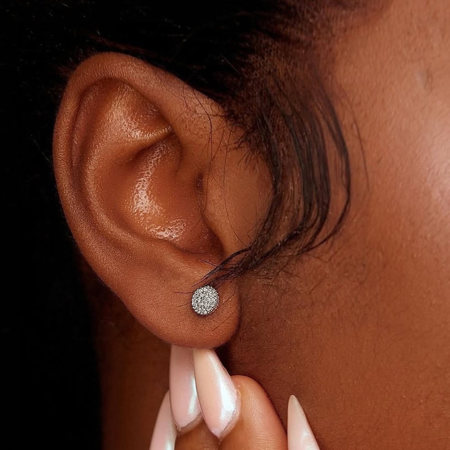 Ava Mini Natural Diamond Studs in 18K Gold