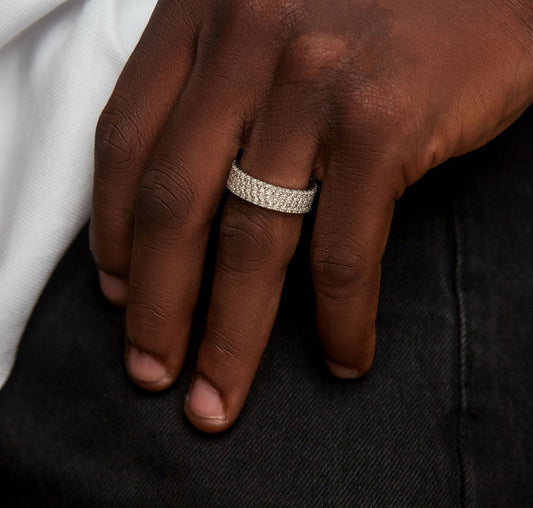 Presidential CZ Band in 925 Sterling Silver