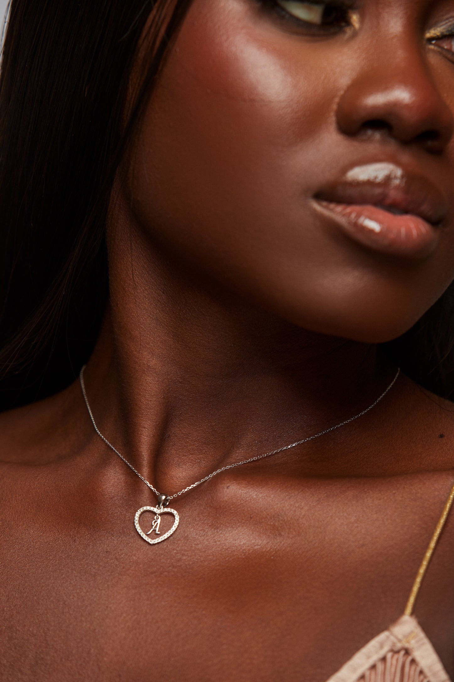 Initial In Love Shape Pendent in 18K Gold