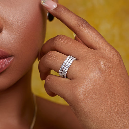 Eternity Round Cut CZ Band in 925 Sterling Silver