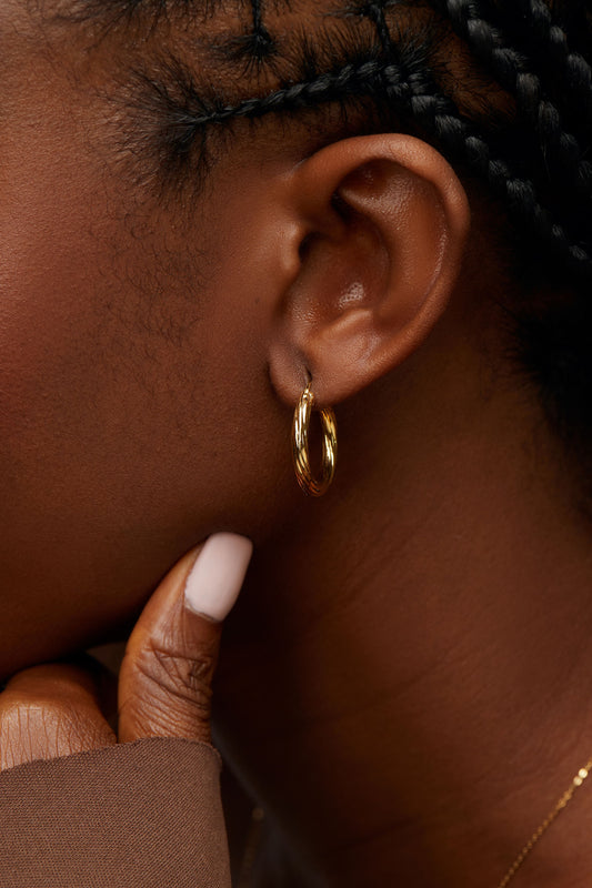 BOZ Everyday Mini Hoop Earrings in 18K Gold