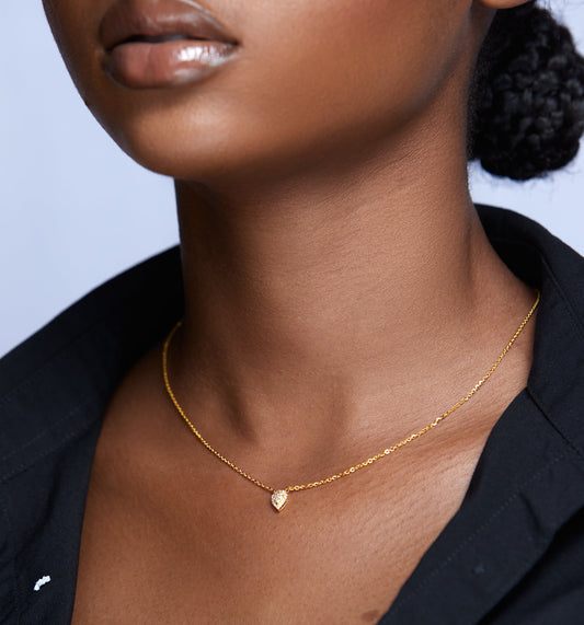 Velar Diamond Pendant Necklace in 18K Gold