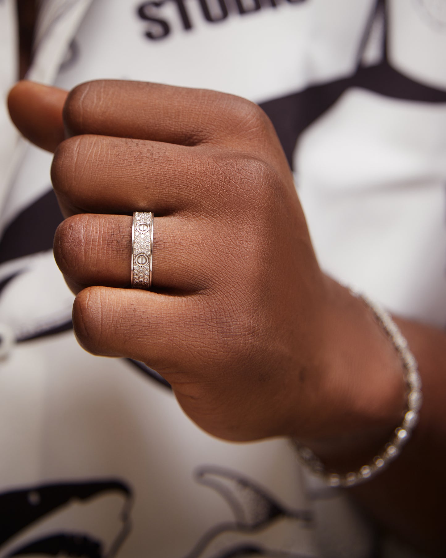 Love Inspired Moissanite Band in 925 Sterling Silver