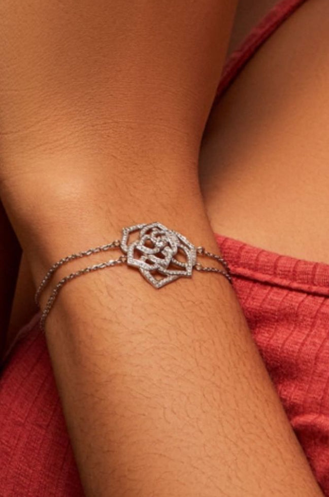 Maureen Floral Moissanite Bracelet in 18k Gold