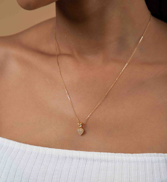 Ava Heart Natural Diamond Pendant in 18K Gold