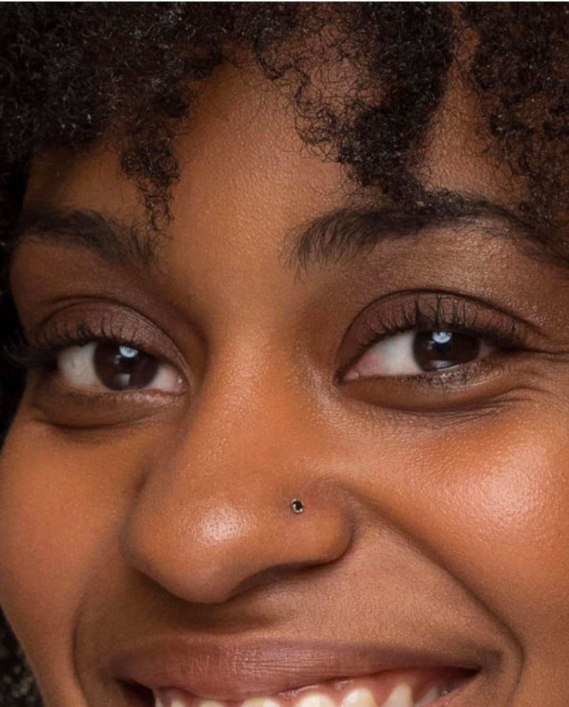 Natural Black Diamond Nose Pin in 18K Gold