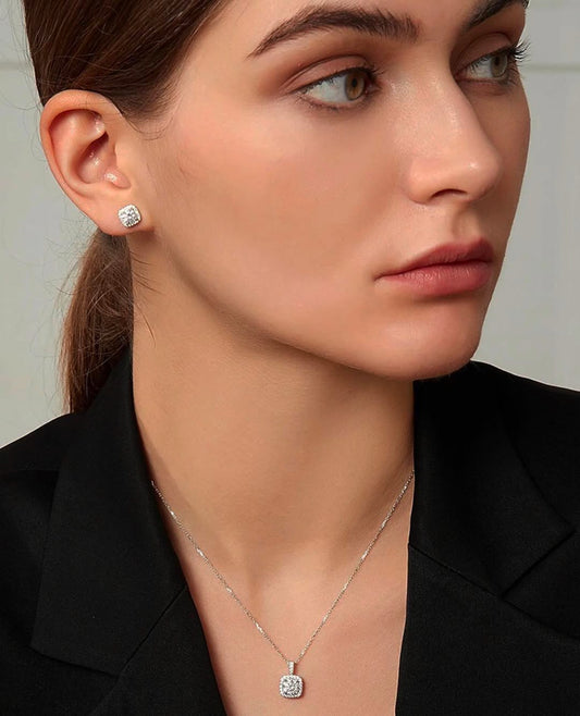 Bijou Moissanite Necklace-Earrings Set