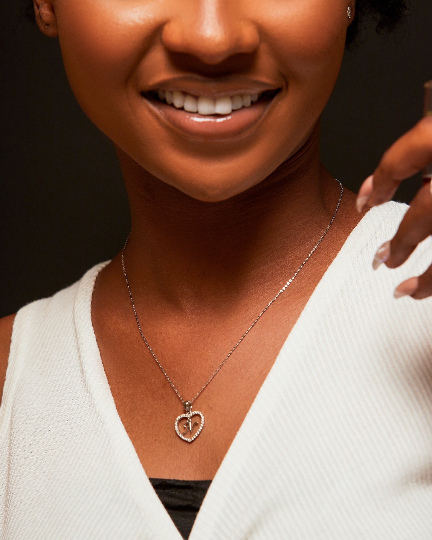 Initial In Love Shape Pendent in 18K Gold