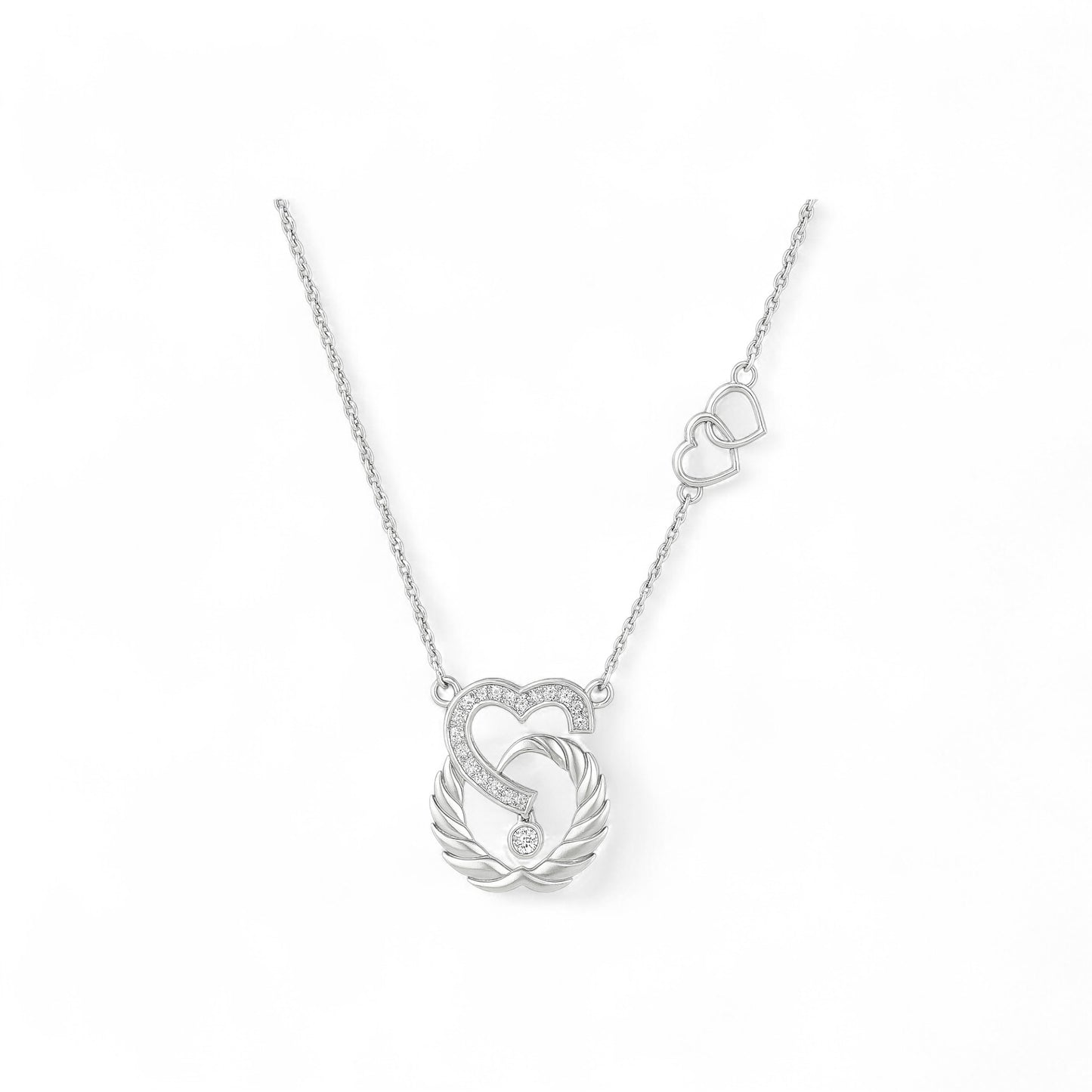 Infinity Heart Natural Diamond Necklace in 18K Gold