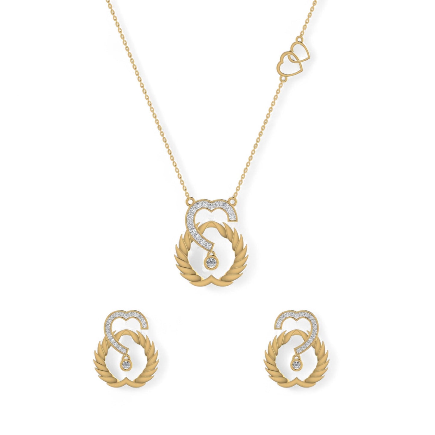 Infinity Heart Natural Diamond Necklace in 18K Gold