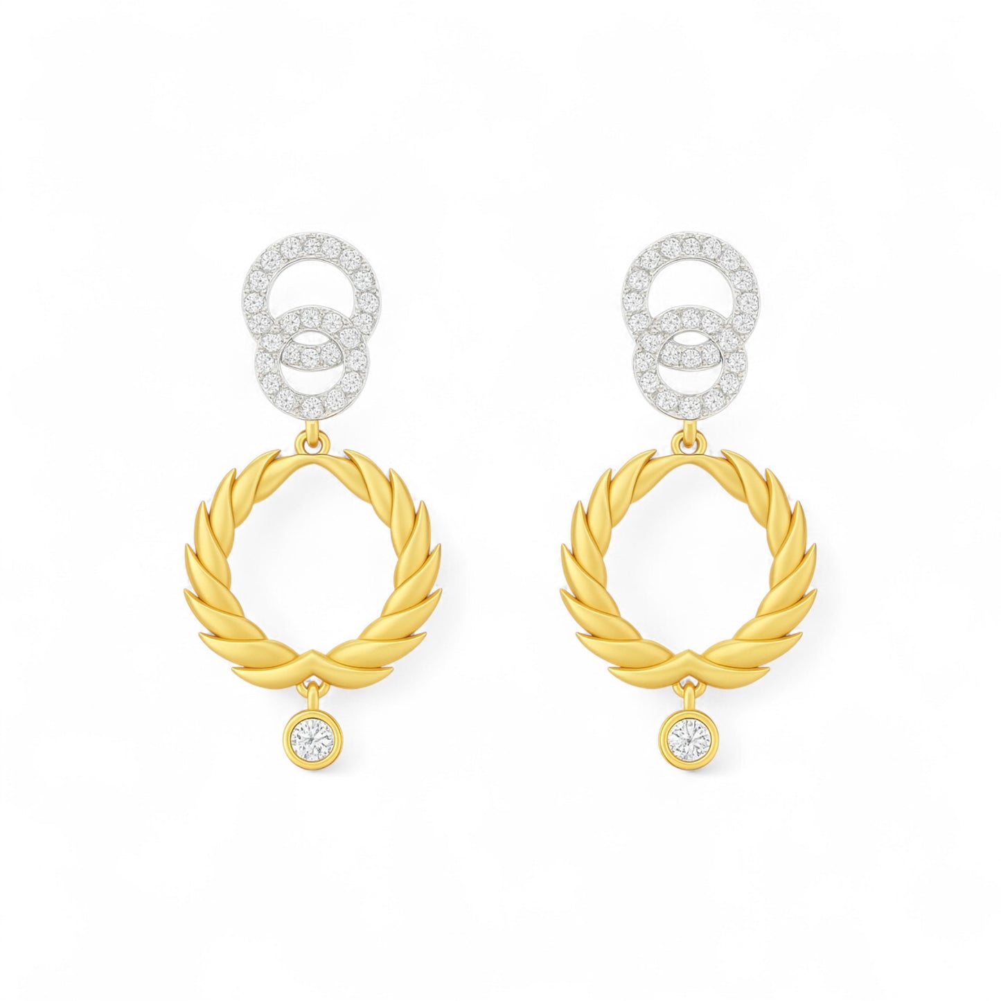 Infinity Heart Natural Diamonds Earrings in 18K Gold