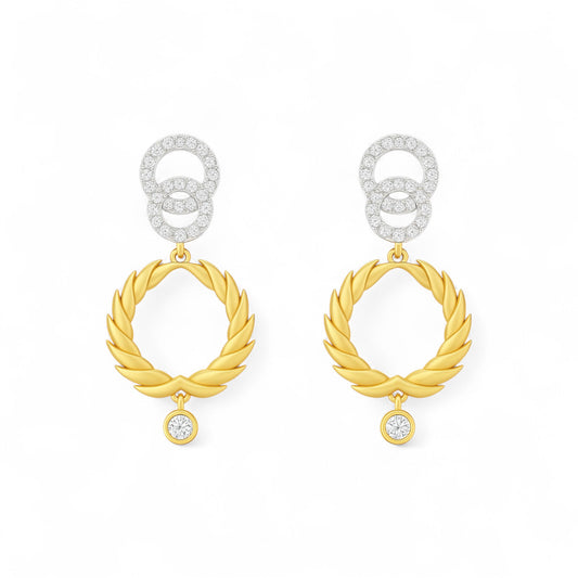 Infinity Heart Natural Diamonds Earrings in 18K Gold