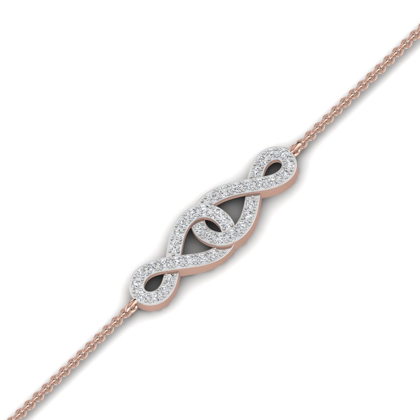 Interlock Infinie Diamond Bracelet in 18K Gold