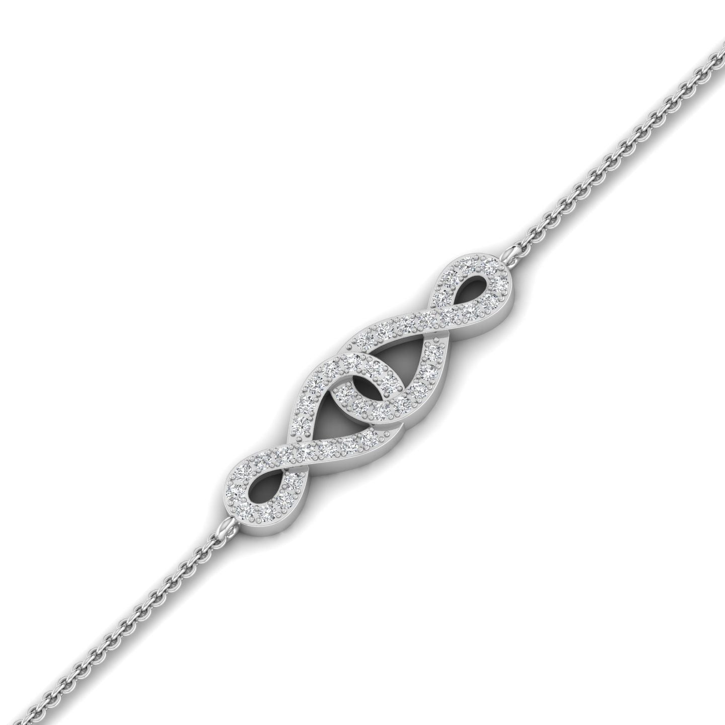 Interlock Infinie Diamond Bracelet in 18K Gold