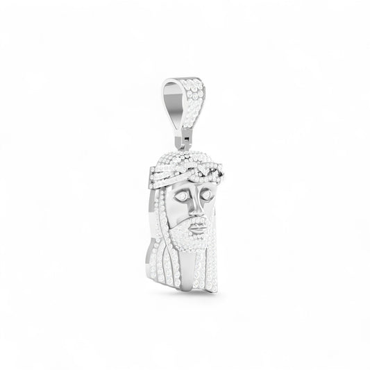 Jesus Natural Diamond Pendant in 18K Gold