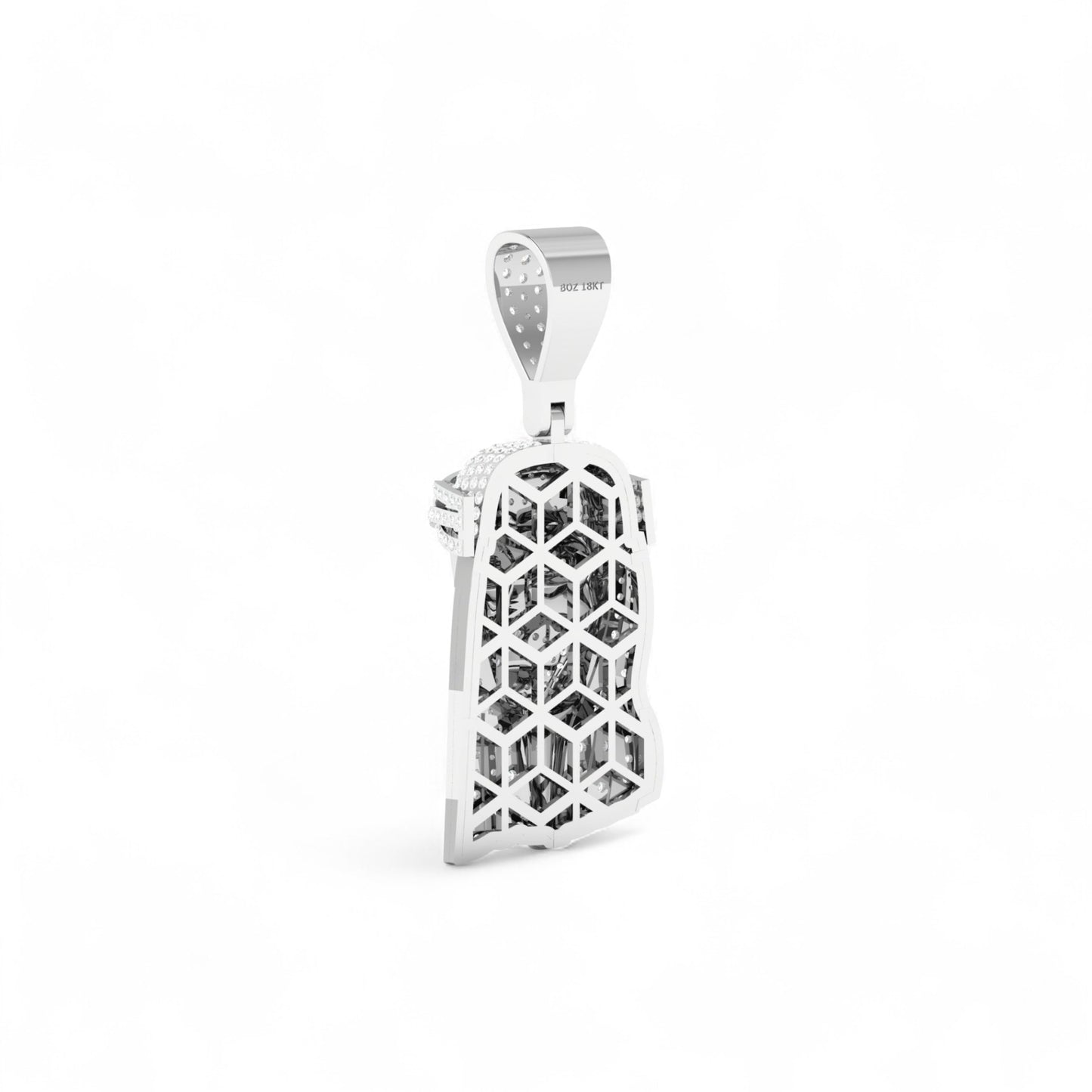 Jesus Natural Diamond Pendant in 18K Gold