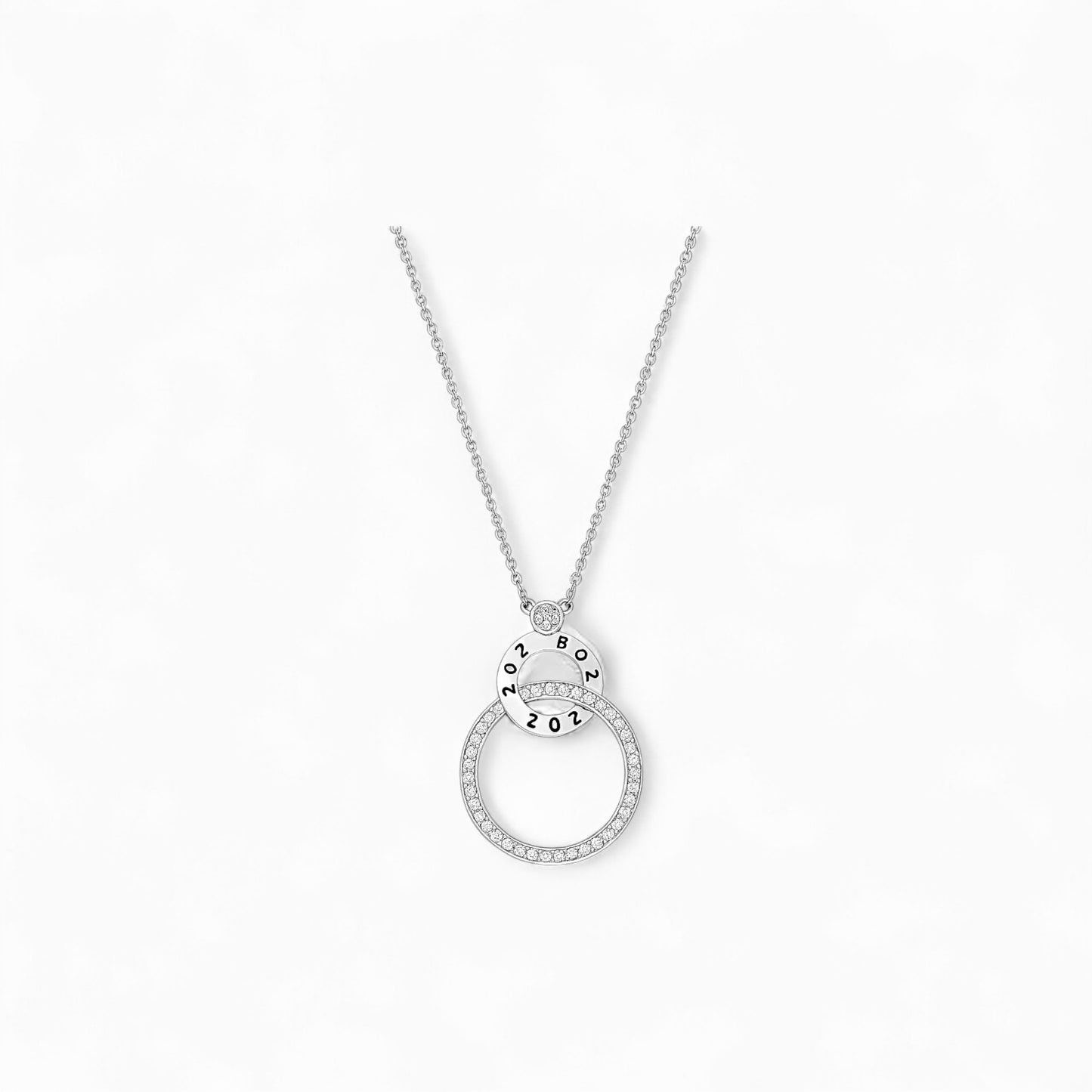 Interlocked Ring Diamond Necklace in 18K Gold