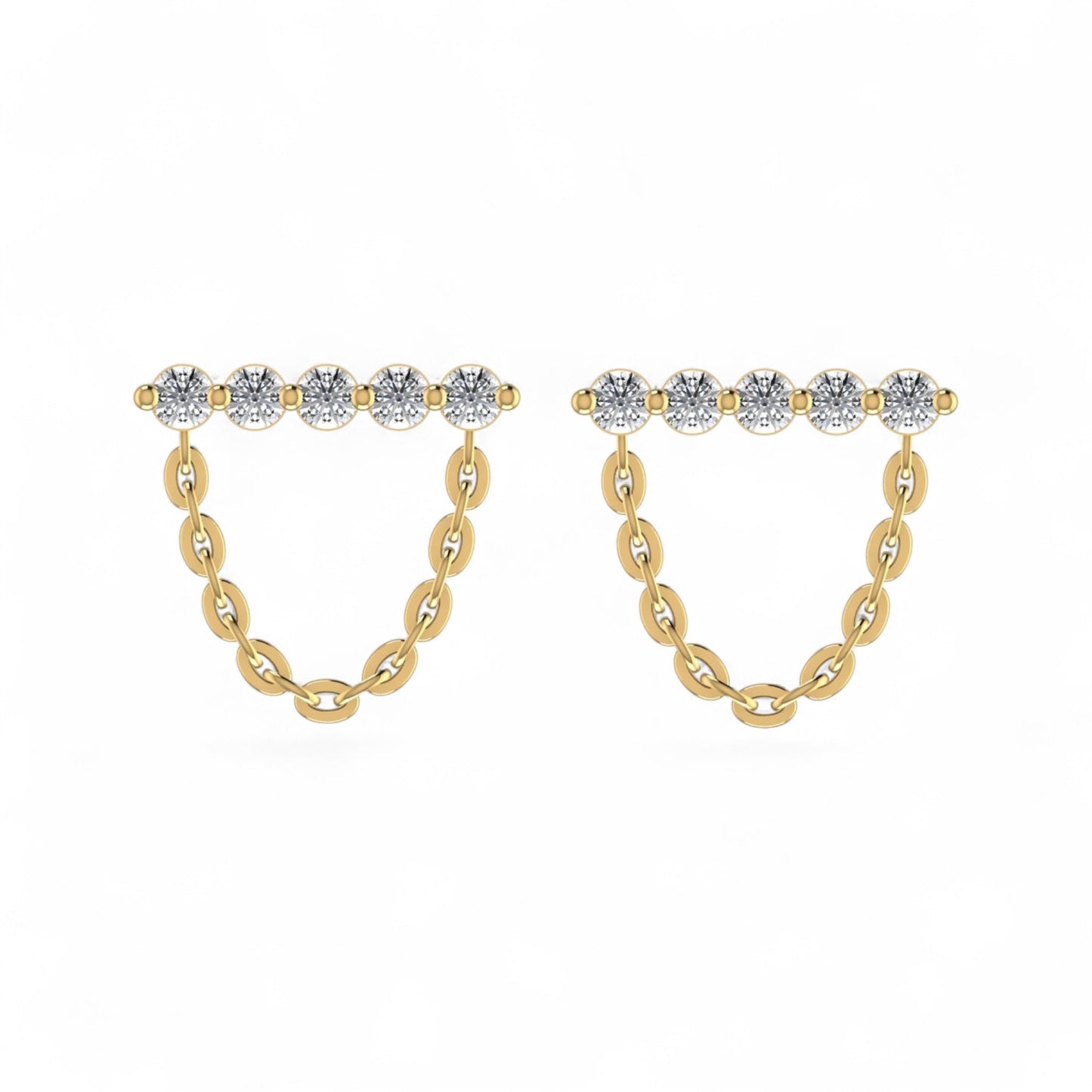Labrinth Drop Diamond Earrings in 18K Gold