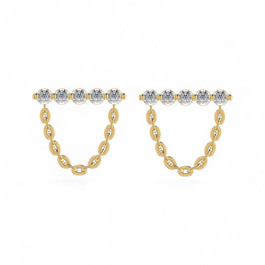 Labrinth Drop Diamond Earrings in 18K Gold