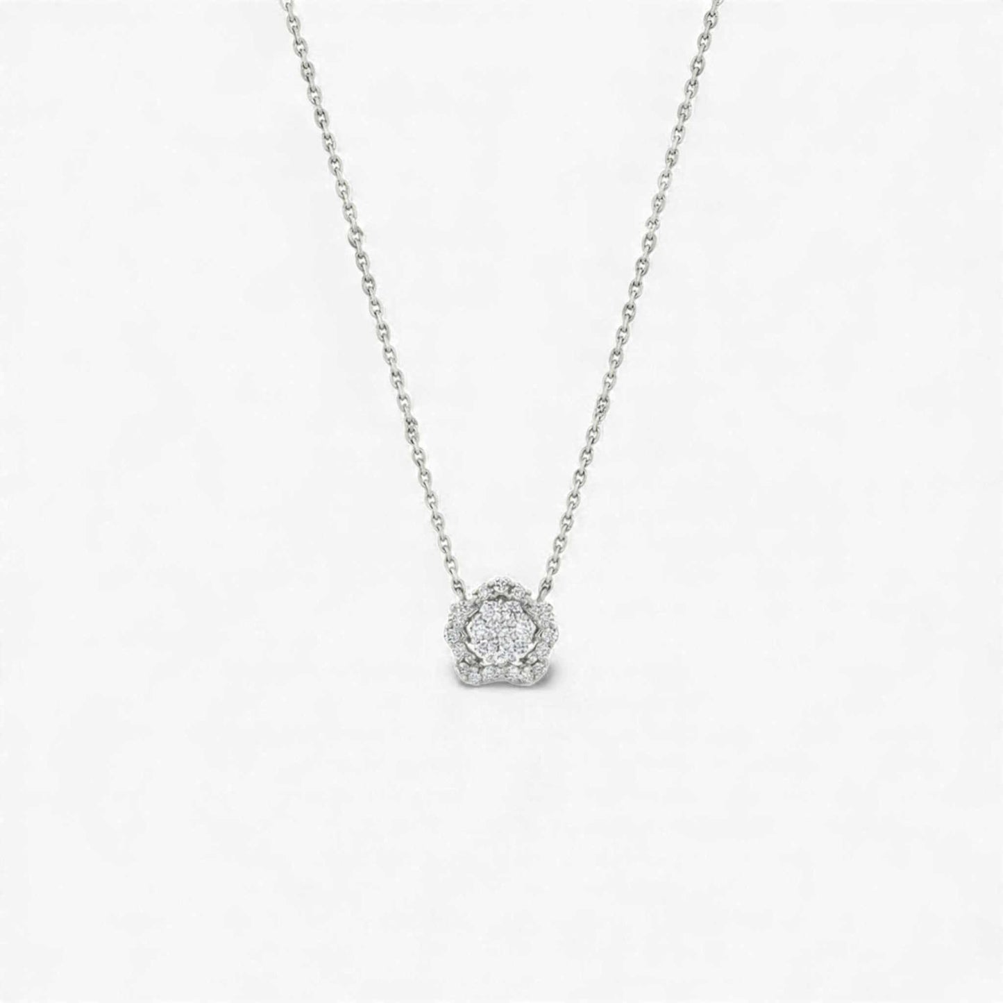 Lesa Moissanite Necklace with VVS1 D Moissanite gemstone in 925 sterling silver pendant on delicate chain