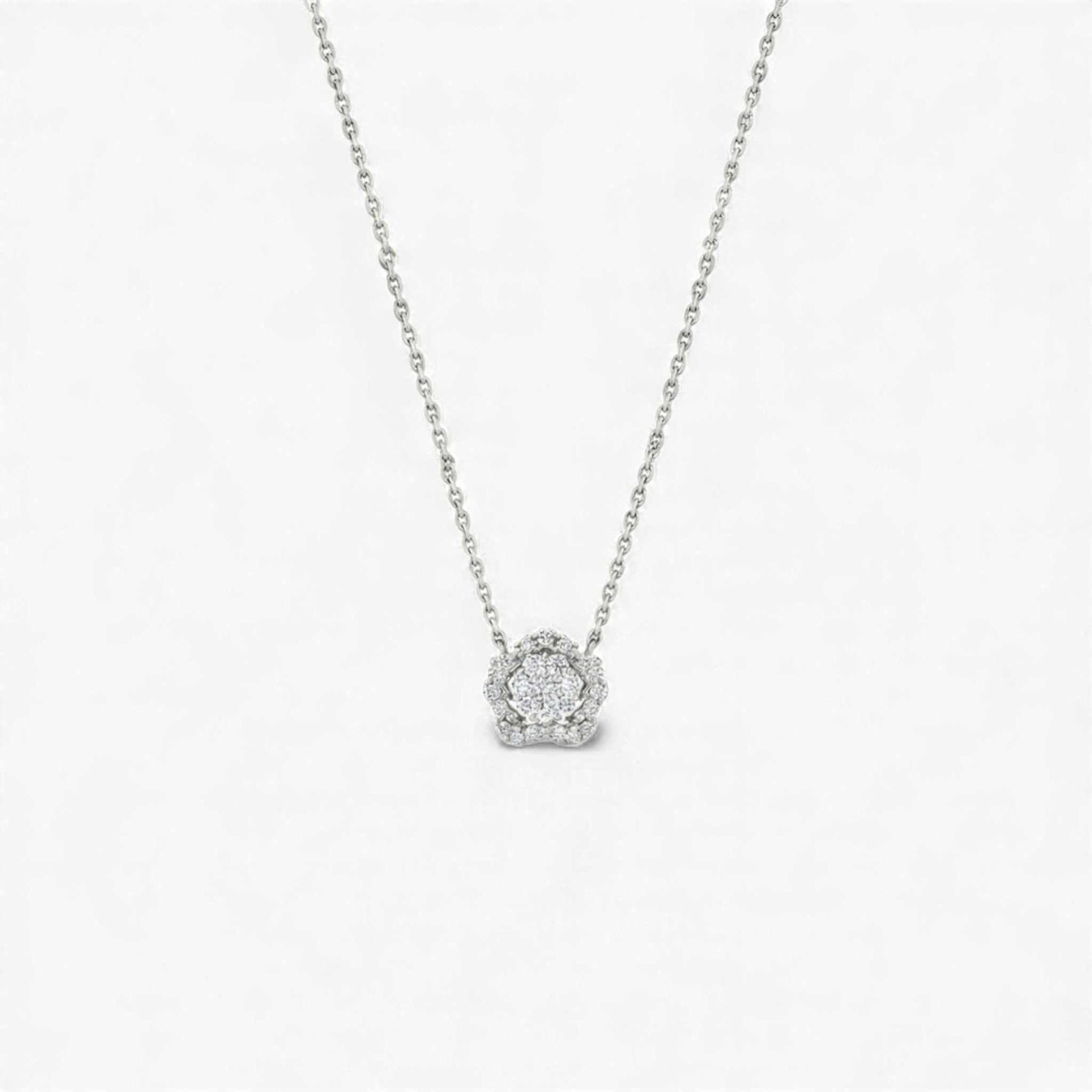 Lesa Moissanite Necklace with VVS1 D Moissanite gemstone in 925 sterling silver pendant on delicate chain