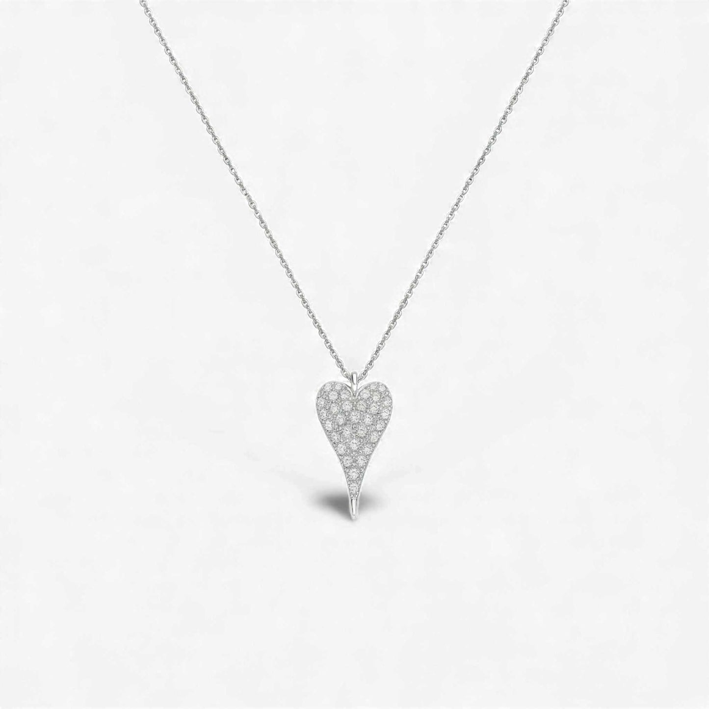 Lev Moissanite Necklace in 925 sterling silver with heart-shaped pendant and VVS1 D moissanite stone