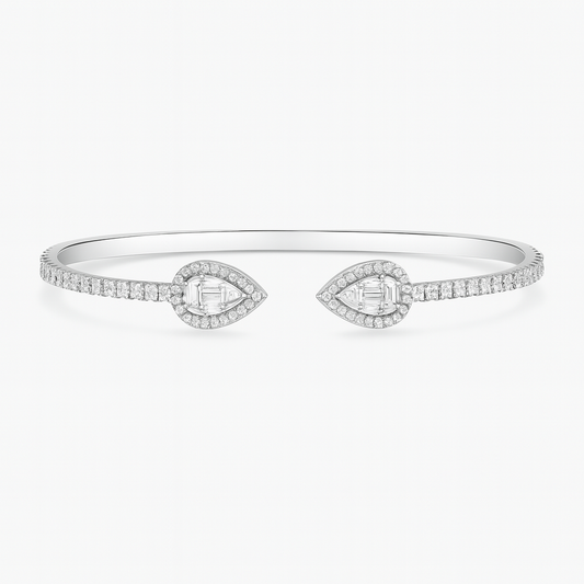 Mabel Moissanite Cuff Bracelet in 925 Sterling Silver