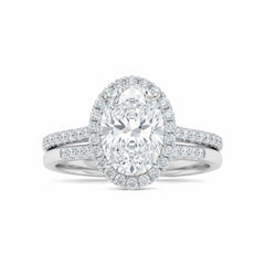 Makeda Oval Cut CZ Bride Set in 925 Sterling Silver