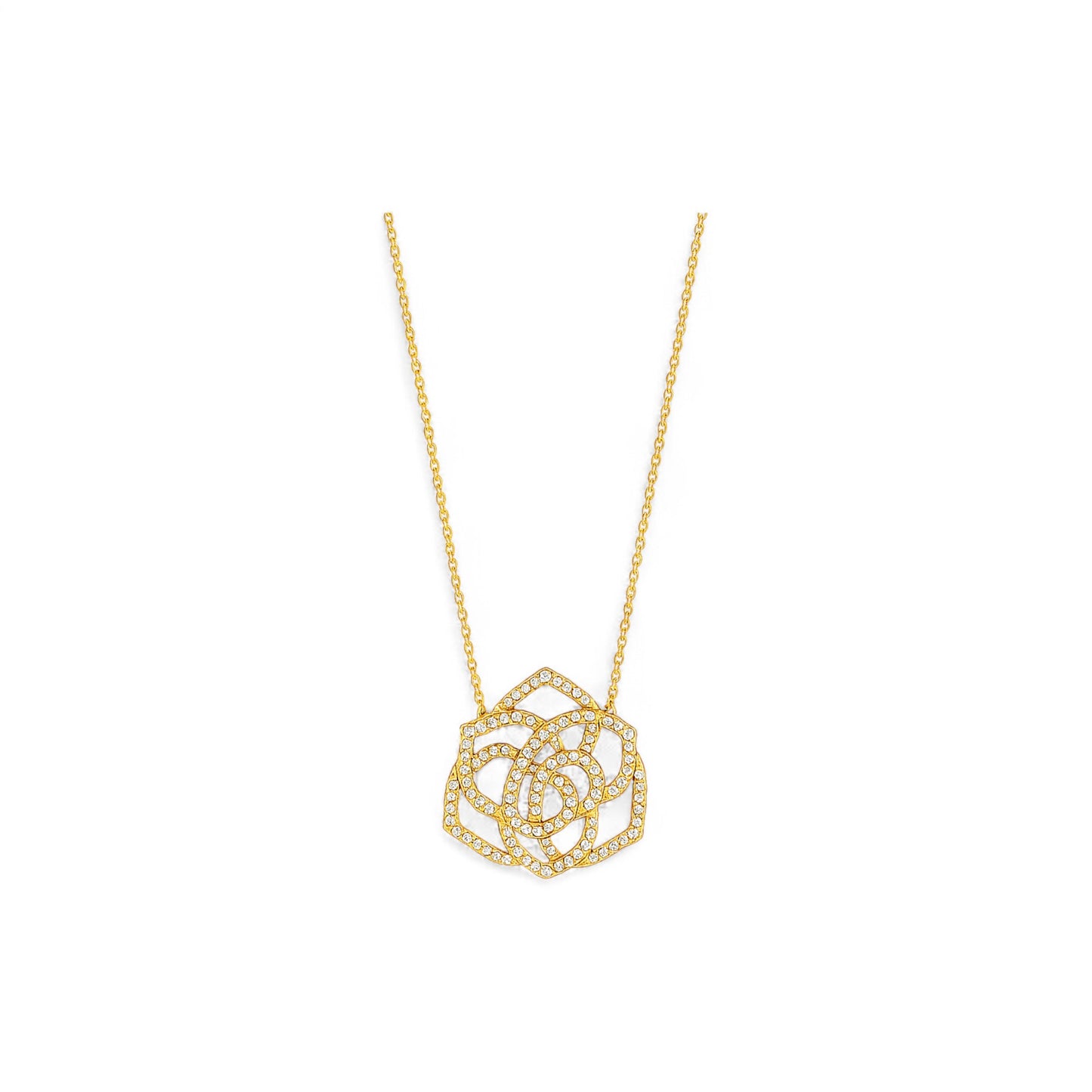 Maureen Floral Diamond Necklace in 18K Gold