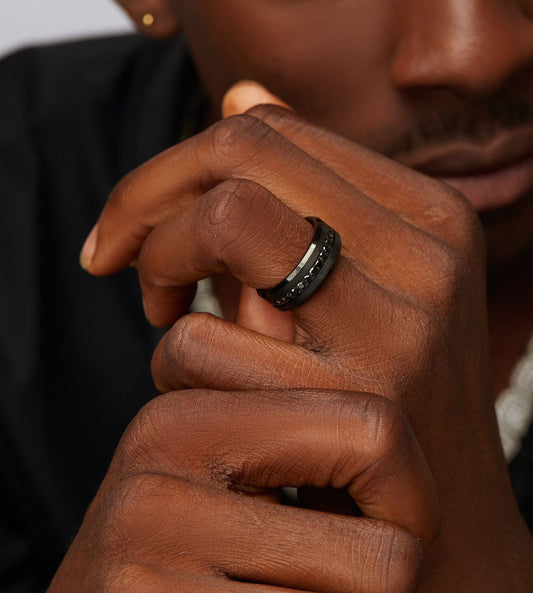 Midline Black Tungsten Studded Band