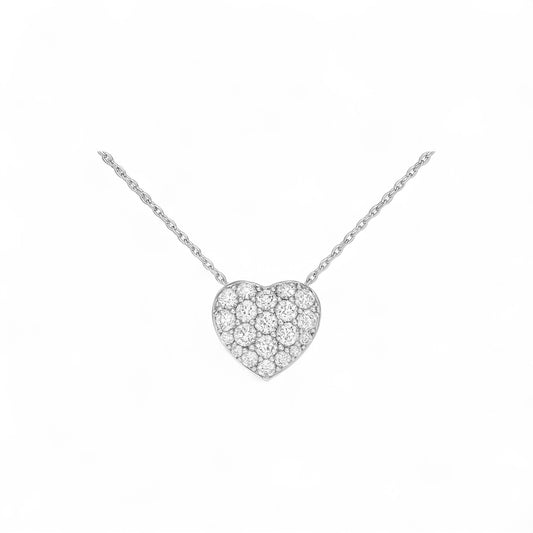 Moon Heart Moissanite Necklace in 925 sterling silver