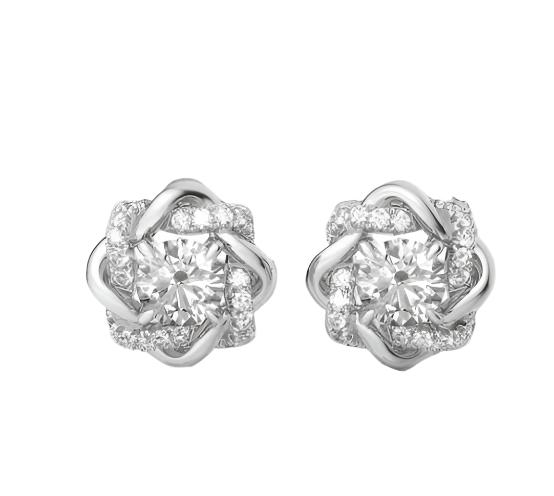 Moonstone Moissanite Stud Earrings in 925 Sterling Silver