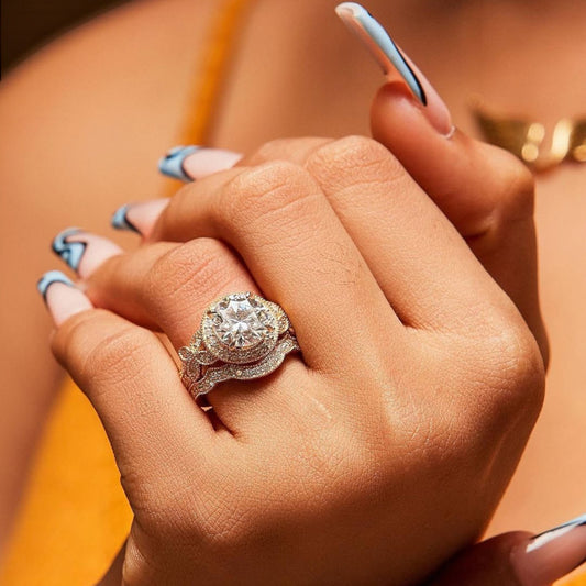 NT Love CZ Bride Set in 18KT Gold