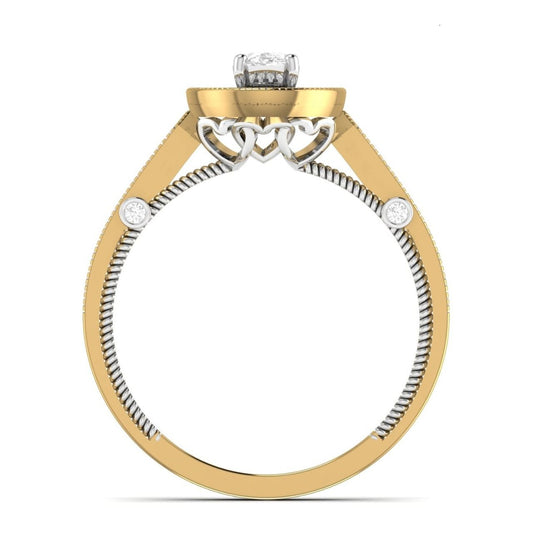 Nala Oval Natural Diamond Engagement Ring in 18K Gold