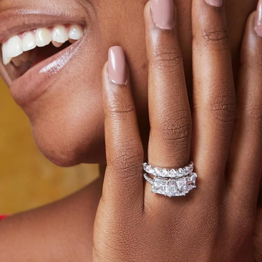 Nana CZ Engagement Ring in 925 Sterling Silver