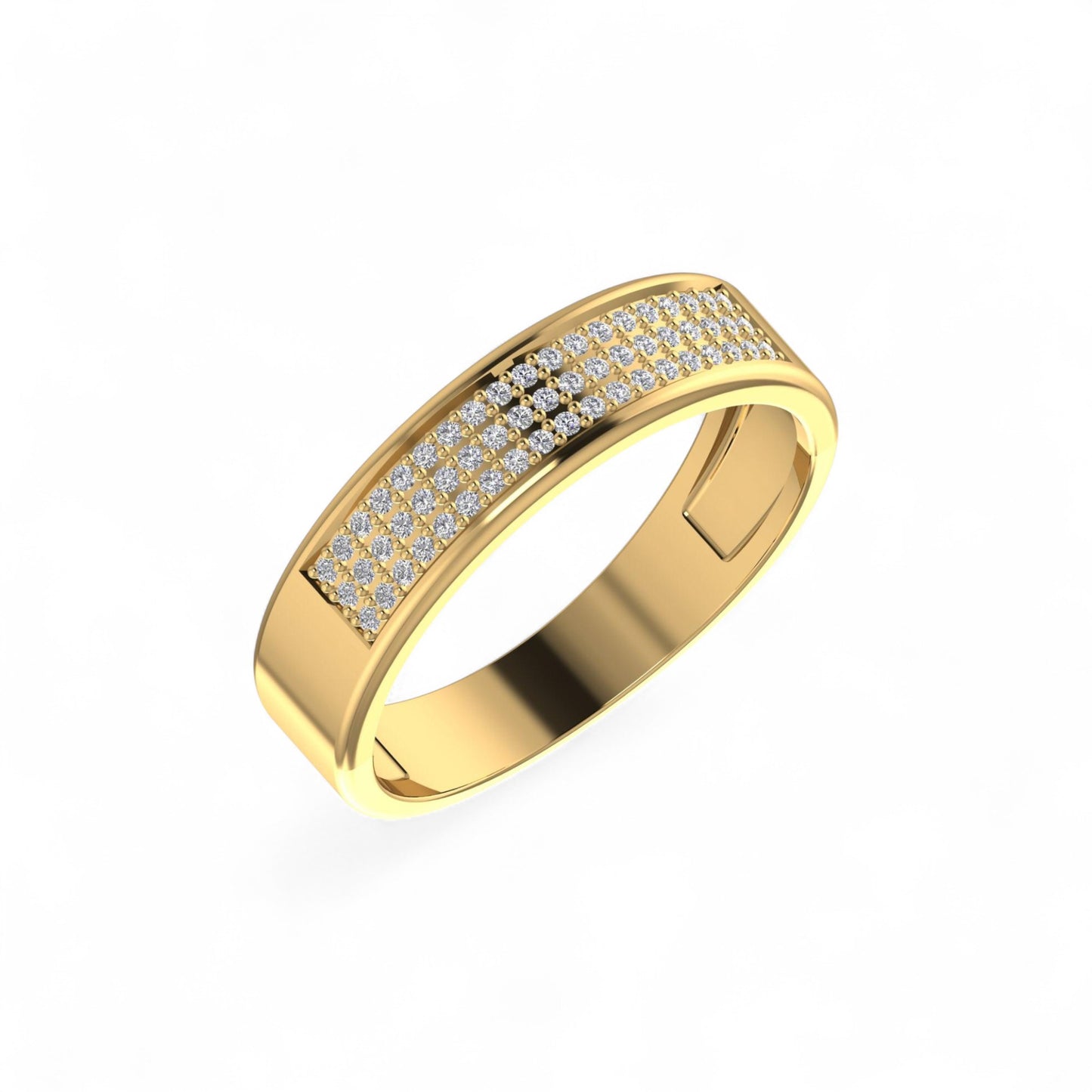 Nnamdi Pave Natural Diamond Band in 10K Gold