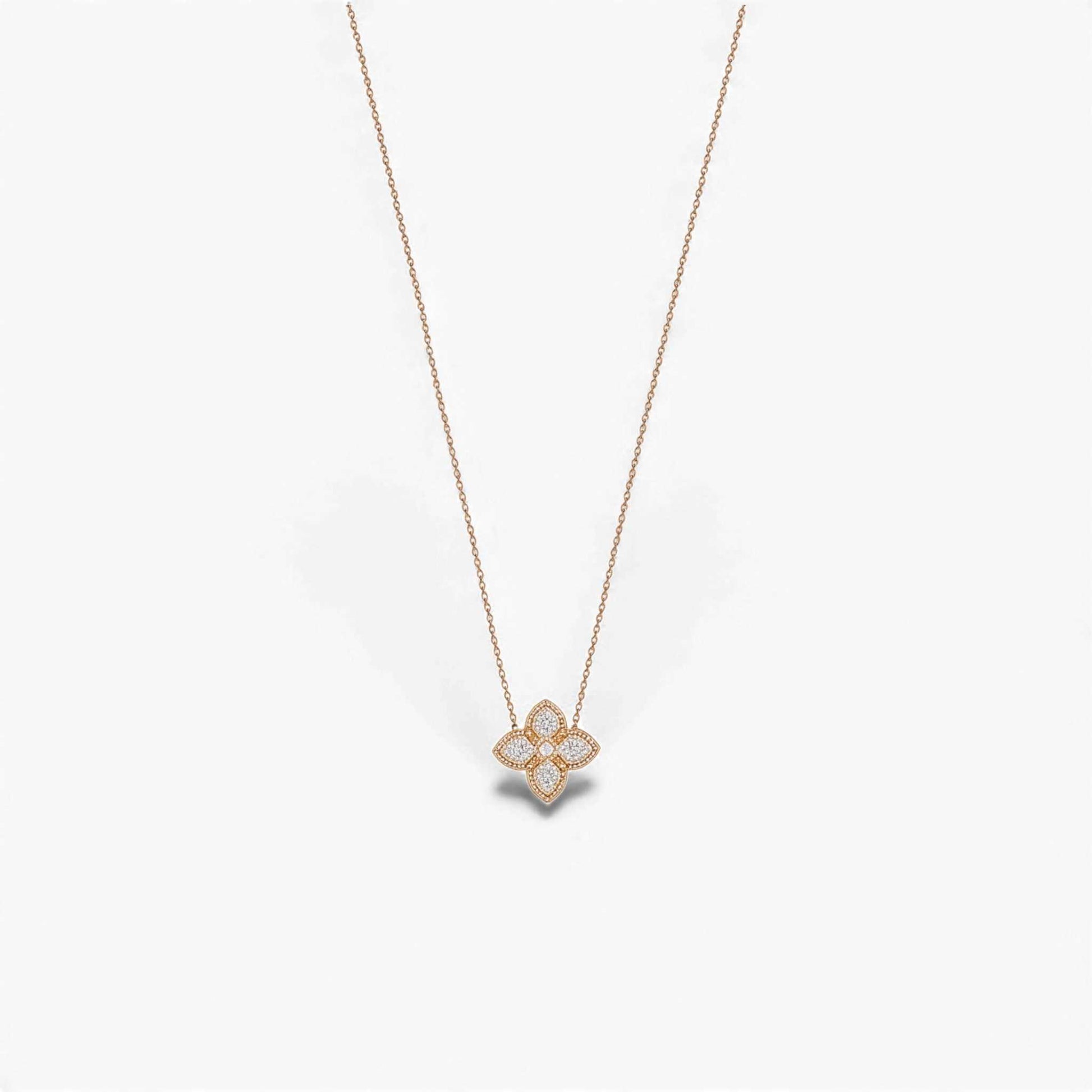 Nora Natural Diamond Necklace in 18KT gold with brilliant round diamond pendant