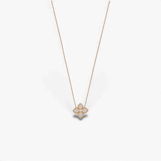 Nora Natural Diamond Necklace in 18KT gold with brilliant round diamond pendant