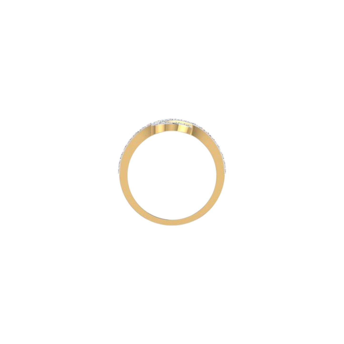 Oiza Infinie Mini Pave Diamond Ring in 18K Gold