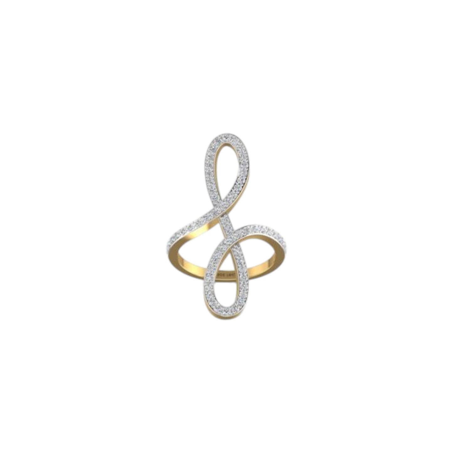 Oiza Infinie Mini Pave Diamond Ring in 18K Gold
