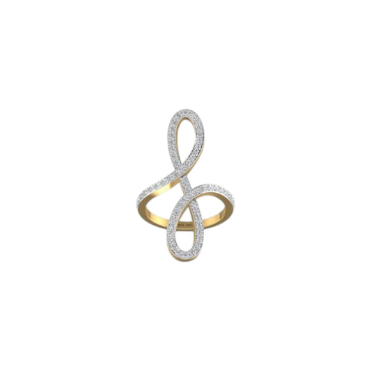 Oiza Infinie Mini Pave Diamond Ring in 18K Gold