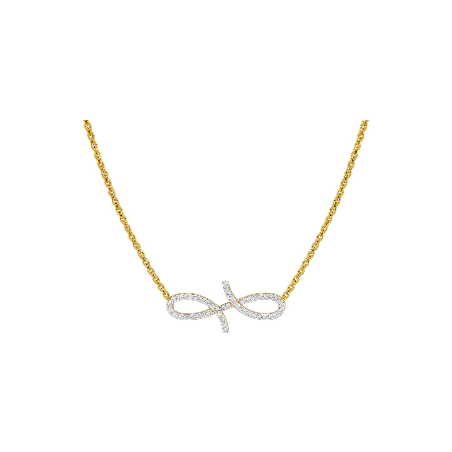 Oiza Infinie Pave Diamond Necklace in 18K Gold