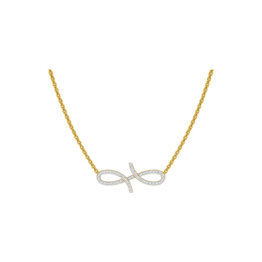 Oiza Infinie Pave Diamond Necklace in 18K Gold