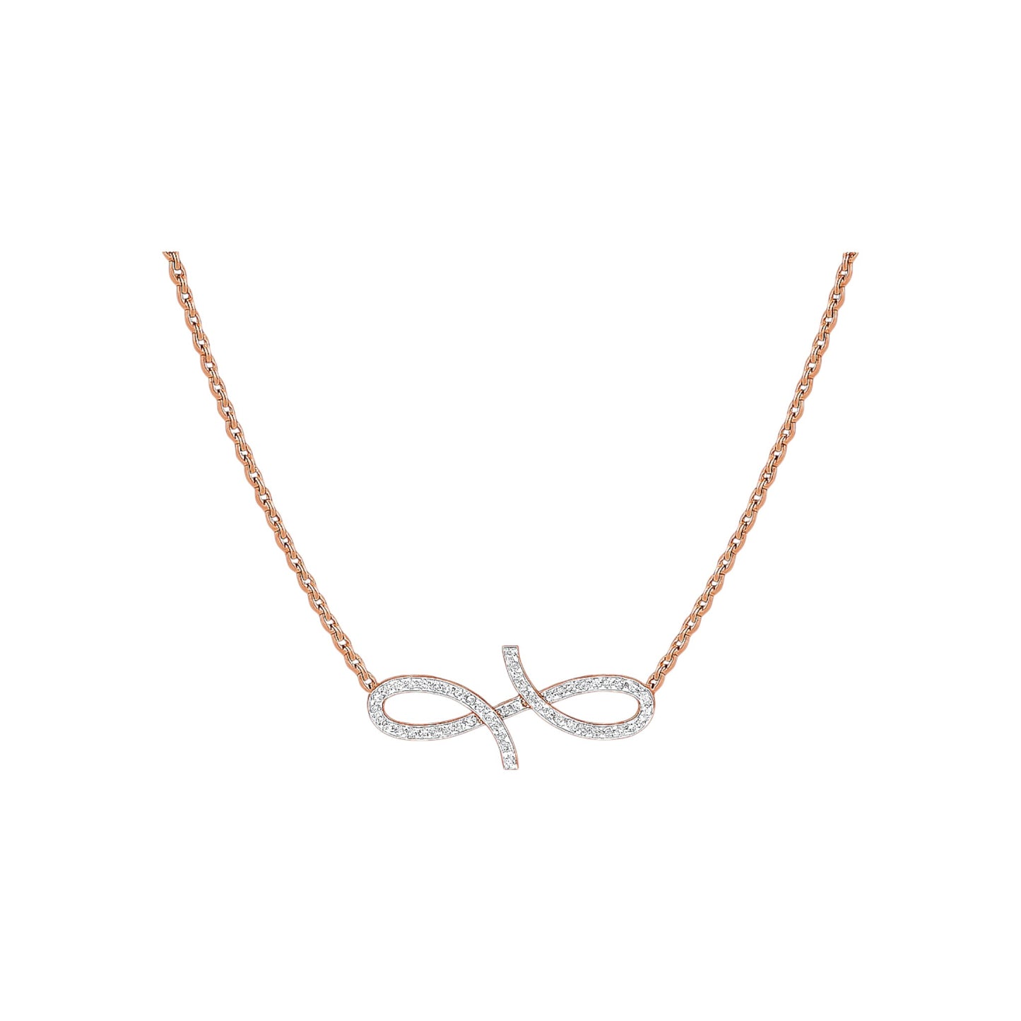 Oiza Infinie Pave Diamond Necklace in 18K Gold