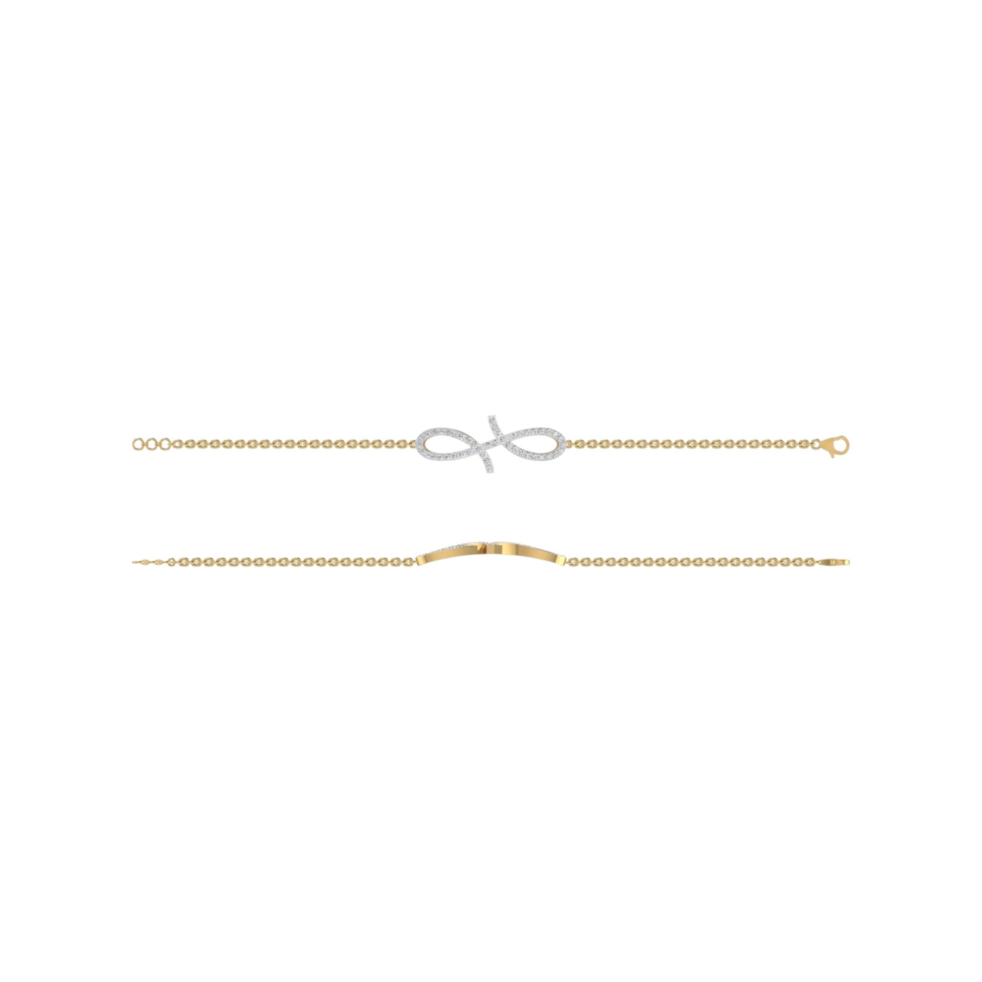 Gold chain on a white background