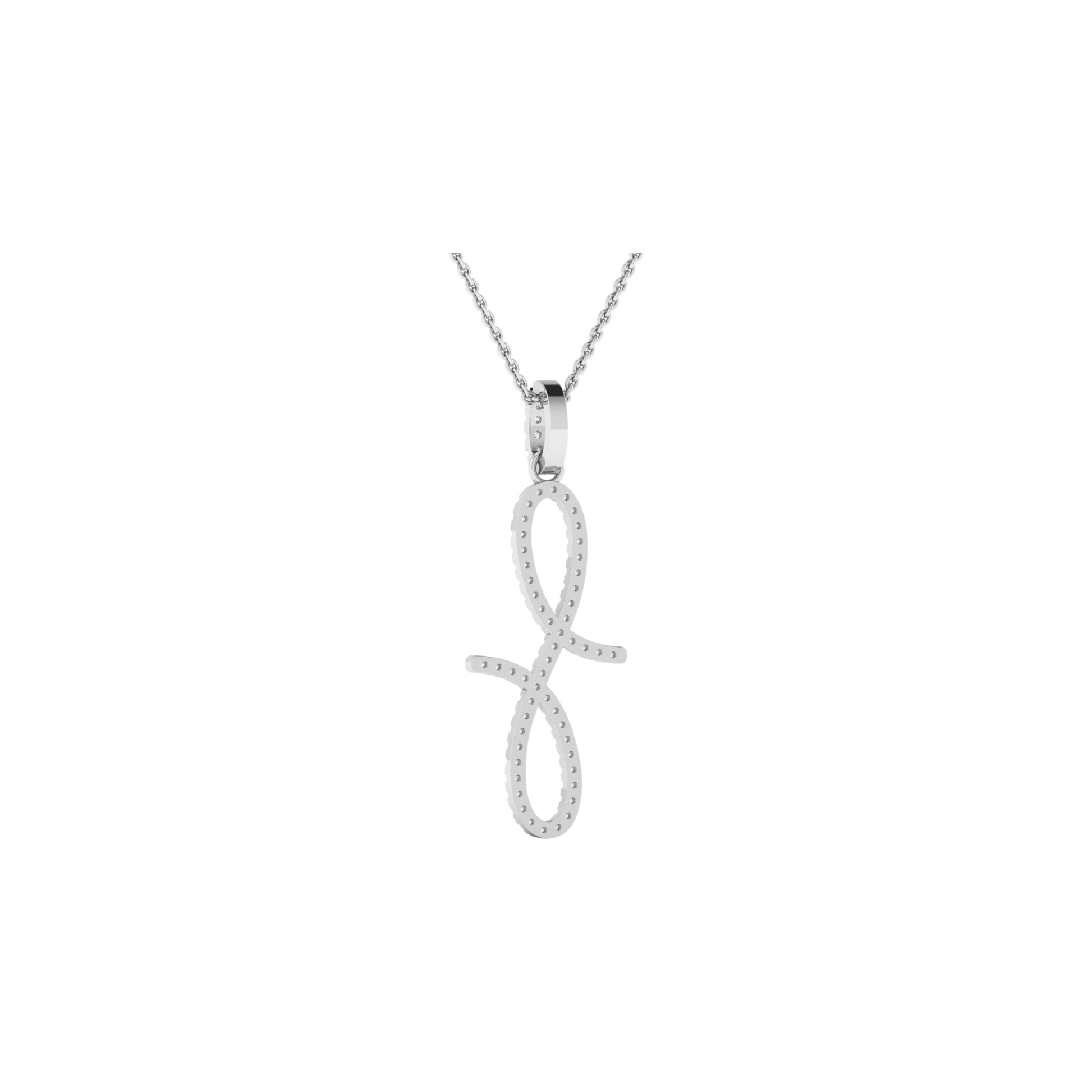Silver infinity pendant necklace on a white background