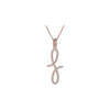 Rose gold necklace with a unique pendant on a white background