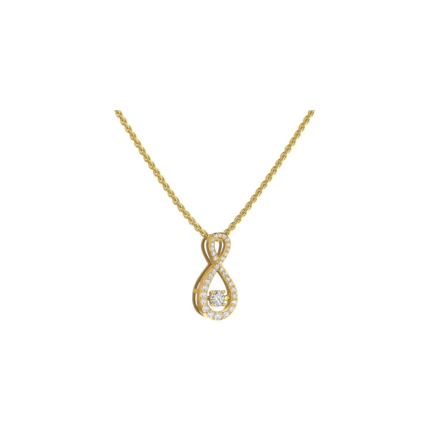 Oiza Twinkle Infinie Pendant Necklace in 18K Gold