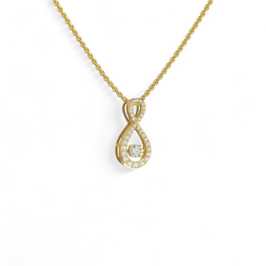 Oiza Twinkle Infinie Pendant Necklace in 18KT Gold